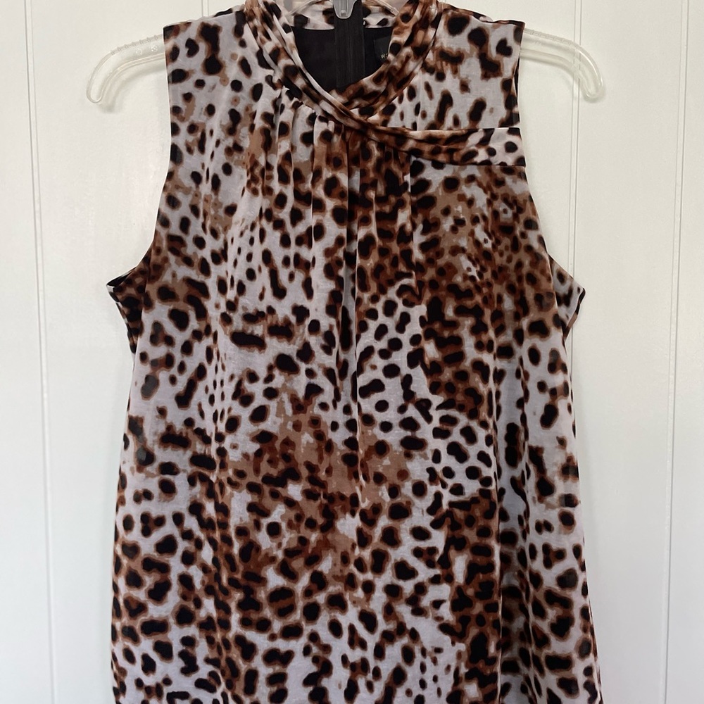 Worthington Animal Print Top Blouse L